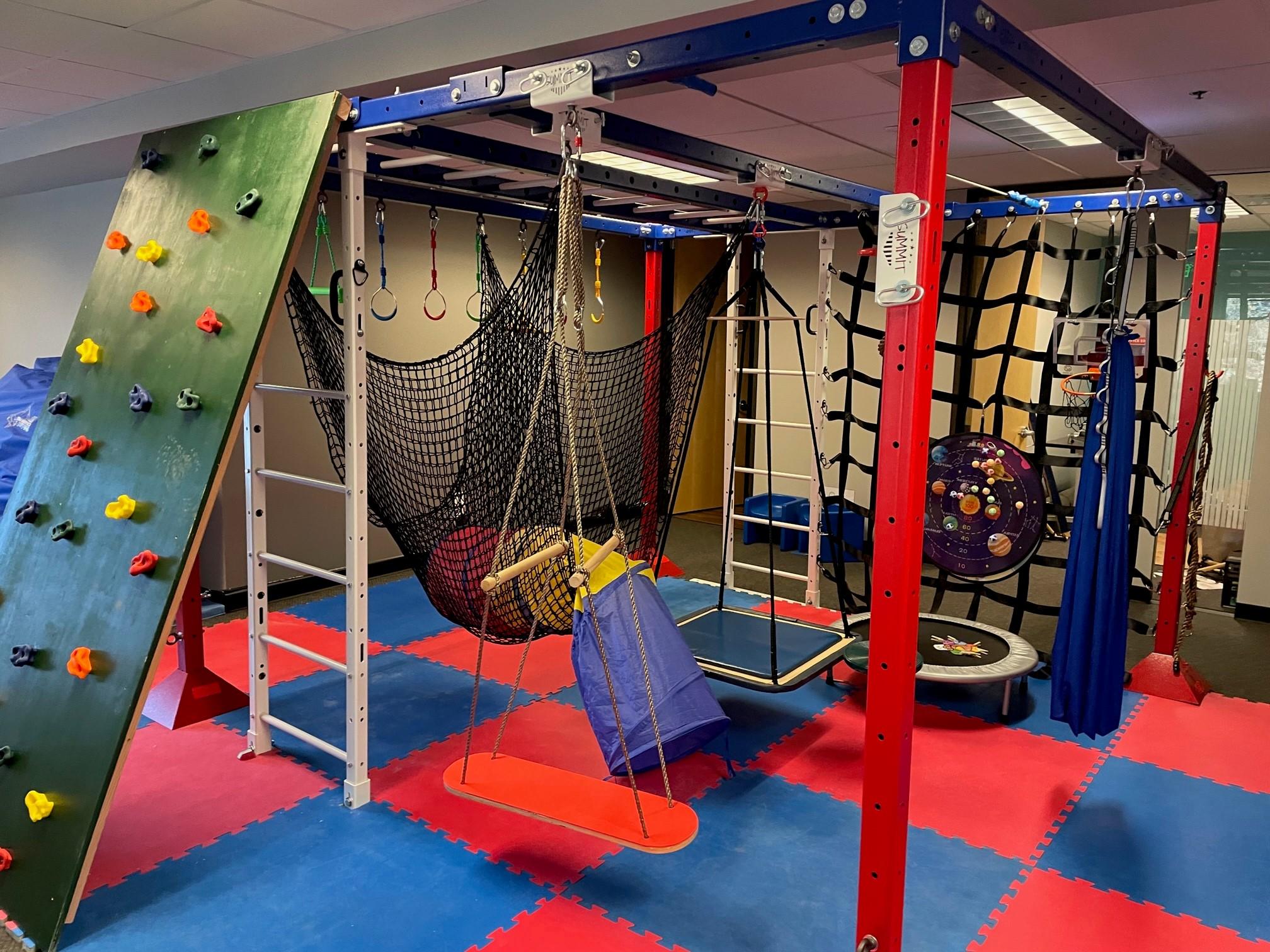 Summit Sensory Gym State-of-the-art freestanding sensory gym designed to be used in a commercial setting. Summit Sensory Gym works with some of the largest organizations in the world that provide pediatric therapy services. Our clients include; hospitals, schools, ABA clinics, pediatric therapy clinics, recreation centers, stadiums, non-profits, and so many more. Learn more about our sensory gyms at www.summitsensory.com